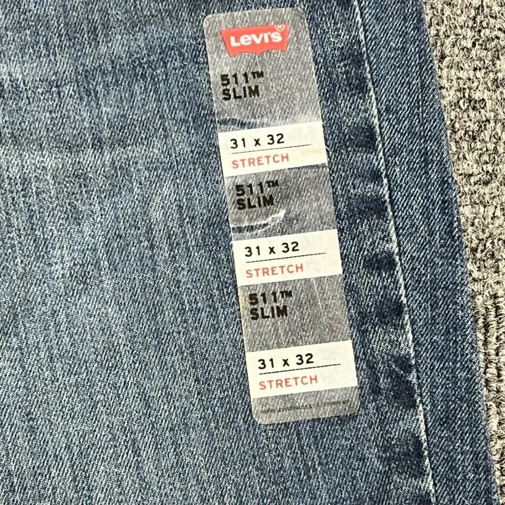 Levis 511 Slim Fit Stretch Jeans Mens 31x32 Blue Denim 04511-1163 WaterLess